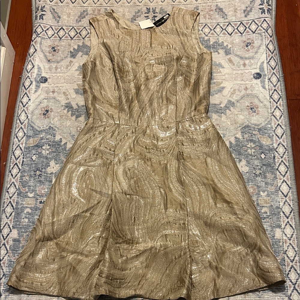 Christian Siriano Metallic Gold Mini Dress